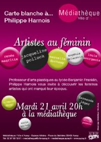 Carte blanche à... Philippe Harnois : Artistes au féminin. Le mardi 21 avril 2015 à Auray. Morbihan.  20H00
